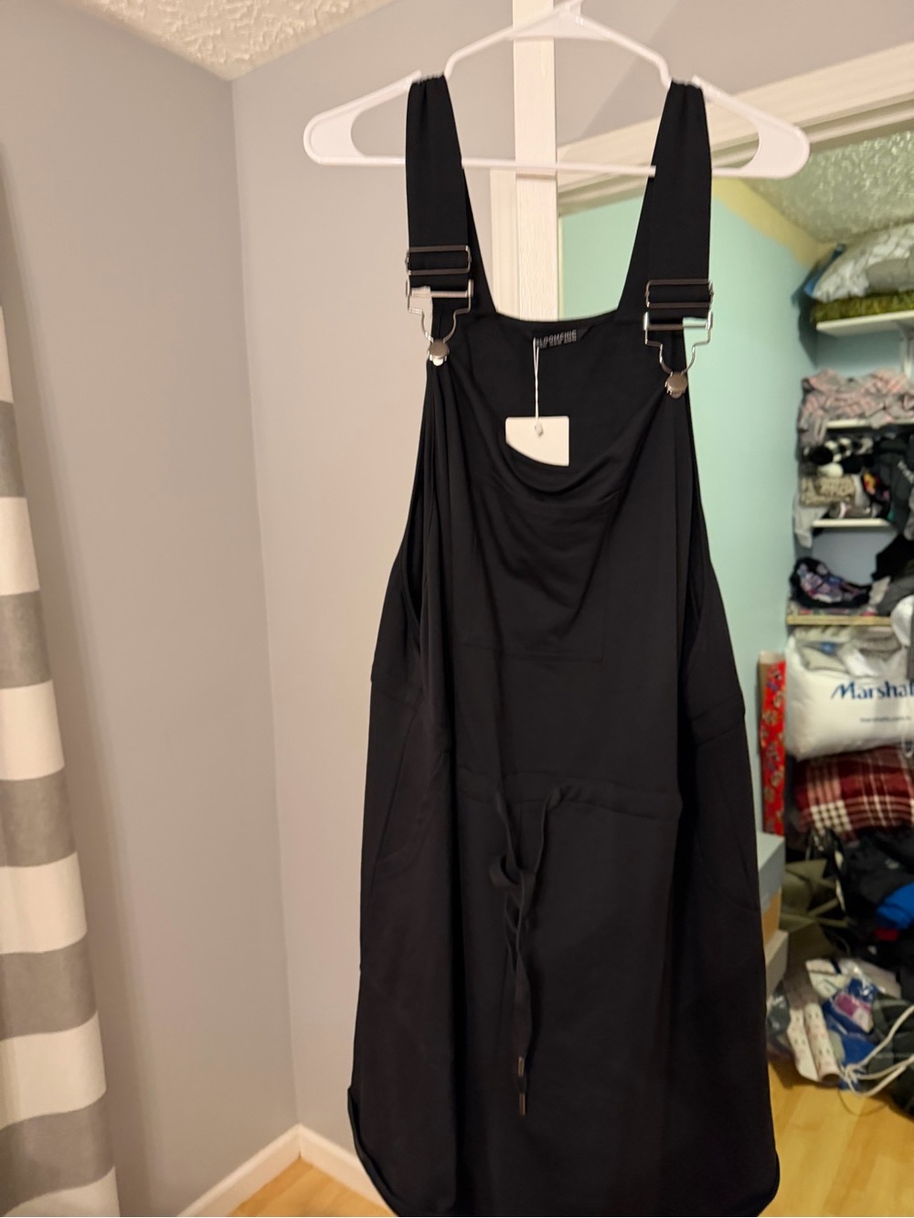 BloomChic Black Pinafore Jumpsuit with Buckle Straps